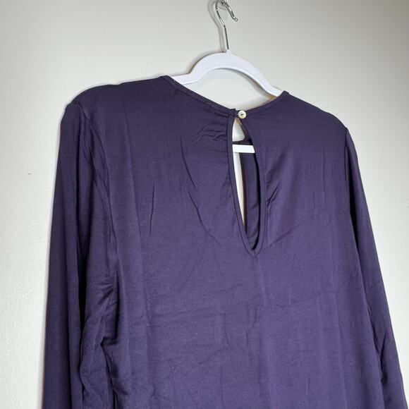 Laila Jayde Long Sleeve Keyhole Top Purple Ink NWT Size Large - Picture 6 of 9